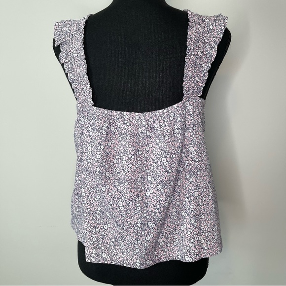 J Crew Smocked ruffle-shoulder tank top Size Medium - Picture 8 of 12